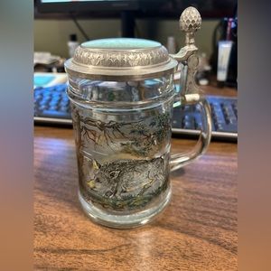 Bud-zinn wild boar & ducks beer stein Made In Germany 7” x 5”